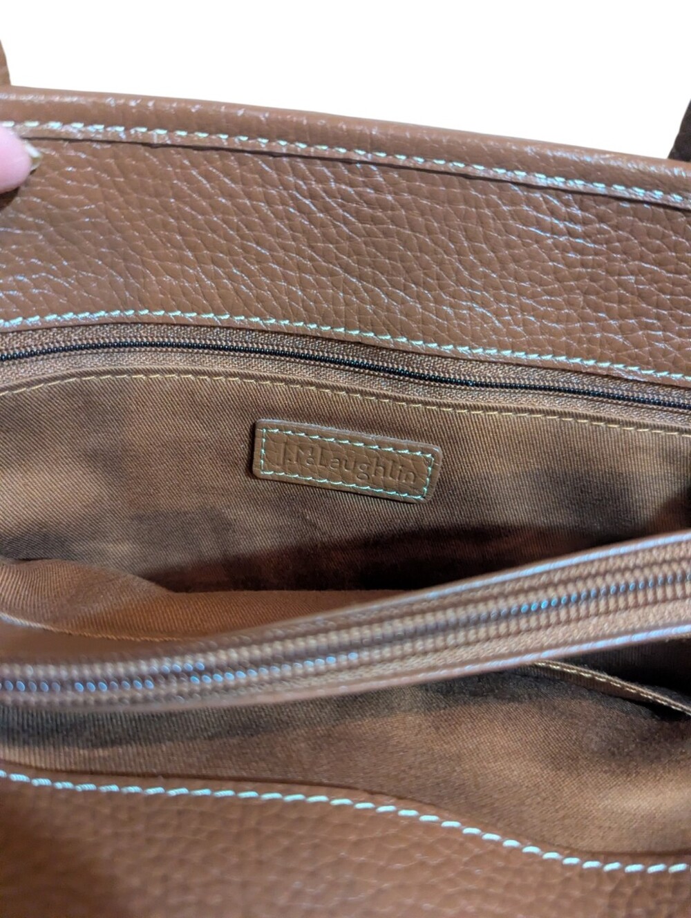 J McLaughlin Brown & Black Elephant Pattern Safarib Tapestry Tote Satchel Bag - Picture 6 of 11